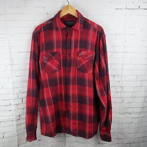 ELIXIR RED FLANNEL BUTTON DOWN LONG SLEEVED MENS SHIRT SIZE XL